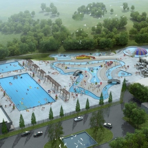 现代水上公园景观3D模型下载